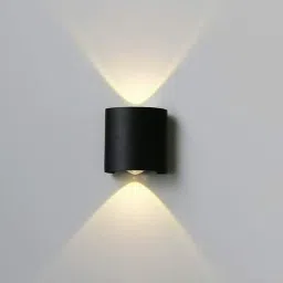 2 Watts 2 Ray Oval Up-Down Outdoor LED Outdoor Waterproof IP65 Exterior Wall Step Light Fixture Waterproof Lamp (Warm White, Black Body) 2 Way (Metal) Gate Light Outdoor Lamp-image-78