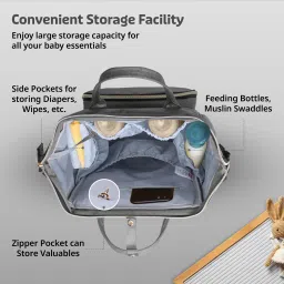 luvlap Lily Diaper bag for mom & baby, Multfunctional & Watterproof with Changing Mat Diaper Bag image 4