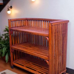 Cane Bamboo Bookshelf Multipurpose Storage Rack ,Shelve for Books Organizer Cane Semi-Open Book Shelf-image-34