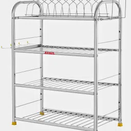 Utensil Kitchen Rack Kitchen Rack Steel 4 lAYER Utensil Kitchen Rack Steel Wall Mount Rack(24x18) Steel-13