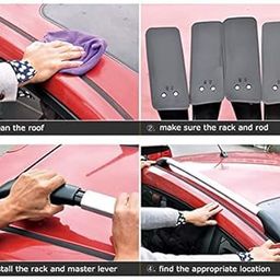generic Malik AUTO Stylish Roof Rails (in Metal) in Rocket Curve Design (Type E) in Silver Colour with Both Legs in Black Compatible with Mahindra Bolero DI Year 2011-2022 Models (Set of 2 Pieces) image 2