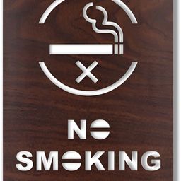 CVANU Brown No Smoking Carved Wooden Sign Board-picture-12