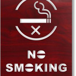 CVANU Brown No Smoking Carved Wooden Sign Board-picture-33