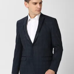 Men Checkered Single Breasted Formal Blazer-image-104