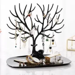 Deer Tree Stand, Key Holder for Sunglasses, Jewellery(24 Hooks, Black) Plastic Key Holder-picture-42