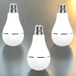 Charging Bulb 9W LED 1200mAh battery 4 hrs emergency light Pack of 3 bulbLF243 4 hrs Bulb Emergency Light-image-75