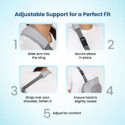 leeford Arm Sling Baggy , Comfortable Fit for Fractured Arm |Pack of 1-M Size for Hand Support image 4