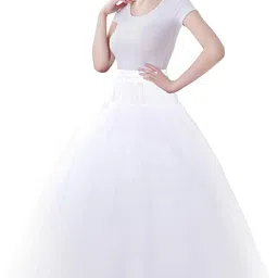 Women Solid Layered White Skirt-image-56