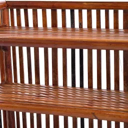 rainbow Wooden, Cane Rack Book Shelf for Office ,Utility Planter Bamboo Open Book Shelf Engineered Wood Open Book Shelf image 4
