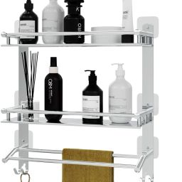 Wall Mounted 3 Layer Towel Holder for Bathroom 15 inch 3 Bar Towel Rod-image-21