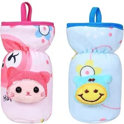 Baby Products New Born Baby Feeding Bottle Cover Imported Fabric Printed Bottle Cover Feeder Cover Set Fancy Bottle Cover Feeder Cover (125-150 ML) - Pack of 2-picture-2