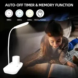 akr Powerful Rechargeable lamp with Pen Holder 3 Mode Lights Mobile Stand Desk Lamp Table Lamp image 5