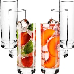 (Pack of 6) Glass Water Glass - Set of 6, Transparent, 310 ML green apple Deli Glassware Glass Set Water/Juice Glass-image-30