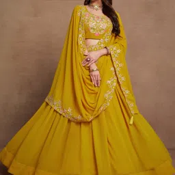 Solid Semi Stitched Lehenga Choli-image-12