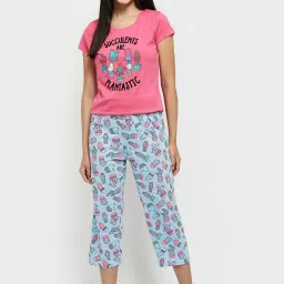 Women Top & Capri Set Multicolor Printed-image-62
