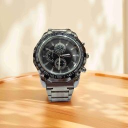 THINK Nitya SILVER CHAIN BLACK DIAL WATCH FOR MEN WITH THREE SUBDIAL Analog Watch - For Men AEE1142-image-62