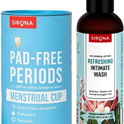 Cup, Small (1 Pcs) with Refreshing Intimate Wash (100 ml)-image-2