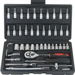 TOOL KIT 46 in 1 Pcs Tool Kit and Socket Set Multi HGY45 Cycling Type refers to specialized set of tools and euipment that are designed for a particular purpose or task. Possible values are Camping Tool kit, Cycle Repair Tool kit, etc.-image-75