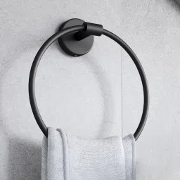 Round Napkin Ring/Towel Ring for Bathroom/Towel Stand for Bathroom Accessories Black Towel Holder-image-52
