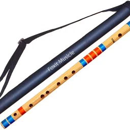 Flutes F Sharp Medium Right Hand Bansuri With Carry Cover Bamboo Flute-picture-1