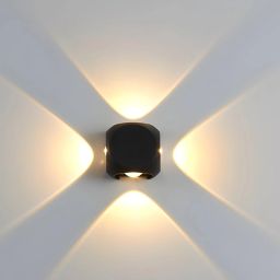 4 Way LED Indoor & Outdoor Lamp Up/Down Right/Left Elevation Light Rustproof & Waterproof Aluminum Body Black (Warm White) Post Light Outdoor Lamp-20