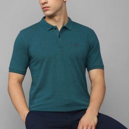 louis philippe sport Men Solid Polo Neck Cotton Blend Light Green T-Shirt-picture-23