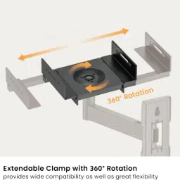 VSYS Universal Adjustable Speaker Wall Mount Pair-360° Rotative-Tilt 10°-Swivel 10° Speaker Mount image 4