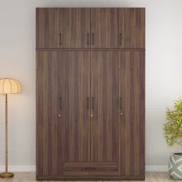 spacewood Kosmo Hover 4 Door Wardrobe In Finishyon Walnut & Natural Wenge Finish With Loft-picture-35