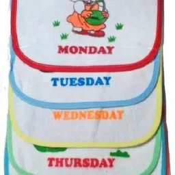 Beautiful Printed 7 Days Baby Bib - Design And Color May Vary-image-61