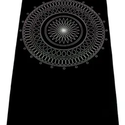 YOGA MANTRA MAT WITH BAG 180CM X 60CM Silver, Black 4 mm Yoga Mat-image-19