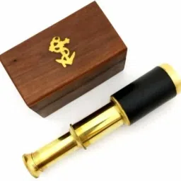 KING NAUTICAL MART Brass Handed Telescope with Wooden Box Reflecting Telescope-picture-39