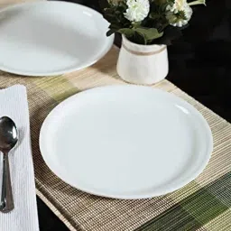 Round Glossy White Plain Designed 27'cm Dinner Lunch Plate (Pack of'1) Dinner Plate-image-47