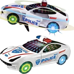 Bump & Go 3D Lights Police car with Sound and Lights Baby Toy-image-36