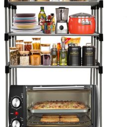 Microwave Stand Carbon Steel Kitchen Trolley-image-57