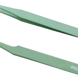 Green ESD Safe Anti-Static Tweezers Pack of 2 - Straight & Curved Pointed-25
