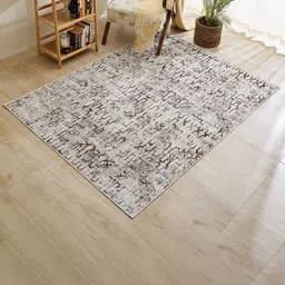 Home Centre Zephyr Avalon Beige & Brown Abstract Printed Rectangular Woven Carpet-25