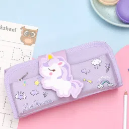 Pencil Pouch Unicorn Art Canvas Pencil Box-27