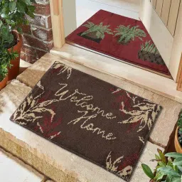 saral home Multicolor Slogan Polypropylene 24x16 Inches AntiSkid Door Mats (Set of 2)-picture-31