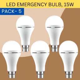 15W Rechargeable Inverter LED Bulb with Upto 4H.Power Cut Lighting Pack of_5D33 4 hrs Bulb Emergency Light-picture-15