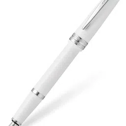 LIGHT POLISHED WHITE RESIN WITH CHROME TRIM FOUNTAIN PEN – FINE NIB Fountain Pen-7