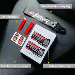 Helmet safety sticker, Find my Human Sticker, Premium Moto Key tag, 3M Reflect sticker Combo-10