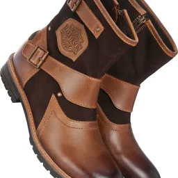 Men's Brown Vintage Motorcycle Boot - Leather Biker Riding Boot with Rugged Sole Boots For Men-image-55