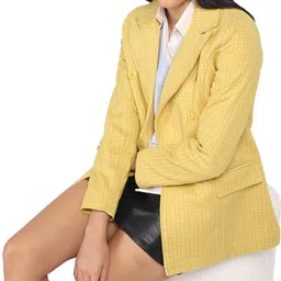 honnete Polester Checkered Coat For Women-picture-13
