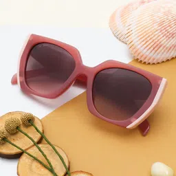 Ted Smith Unisex Grey Lens & Pink Square Sunglasses with UV Protected Lens-24
