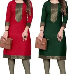Women Printed Pure Cotton Straight Kurta-image-85