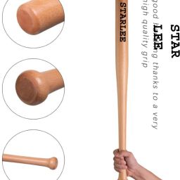 STARLEE-1.9 Heavy Duty Natural Wood Baseball Bat classic baseball {n@tural} Willow BaseballBat For 15+ Yrs-image-14