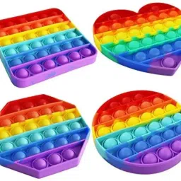 Pop It Fidget Toys,Push Pop Bubble Fidget Sensory Toy,Autism Special Needs Silicone Stress Relief Toy,Great Fidget Toy Sensory Toys Novelty Gifts for Girls Boys Kids Adults 4 Pcs Combo-24