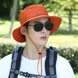 AlexVyan Casual Beach Hat SunVisor Hat for Gents UV Protection Wide Brim Summer Hat Cap.-image-44