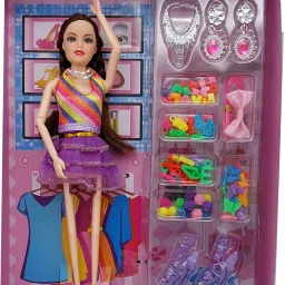 Amriya Classy Doll foldable legs/shoulder/neck/arms/knee and makeup accessories.-image-3