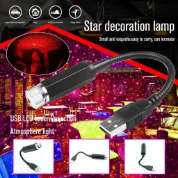 Akash International USB Night Star Light 2-in-1 Projection Changes Automatically Red image 2